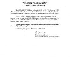 Notice of Budget Hearing
